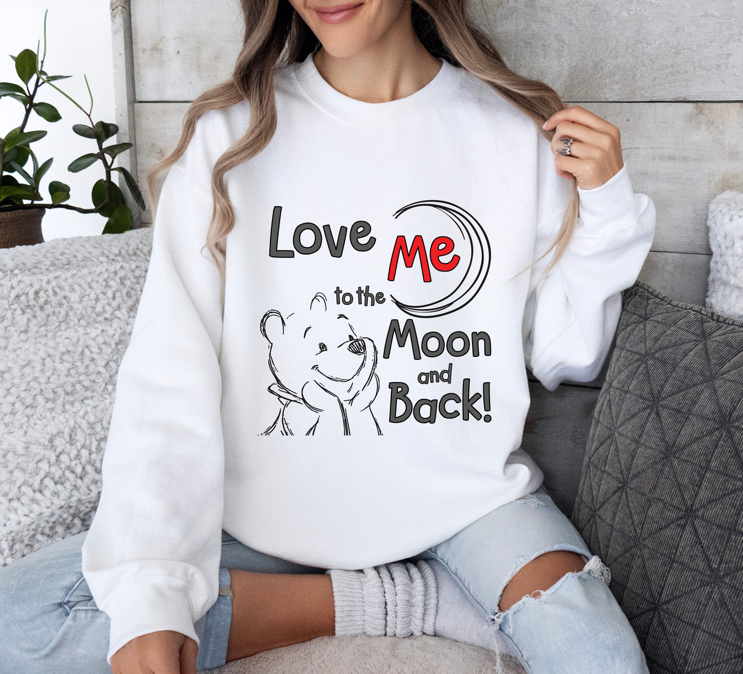 Winnie the Pooh Love Me Sweatshirt (Red)
