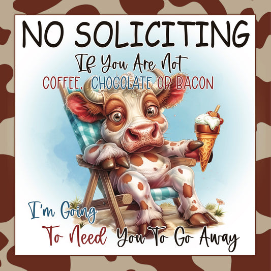 Cow No Soliciting Sign