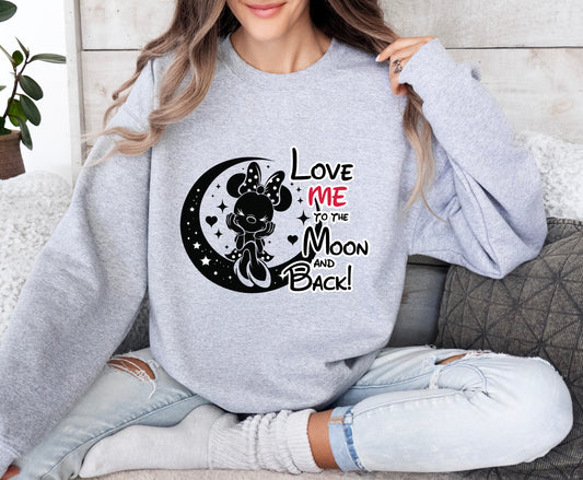 Minnie Mouse Love Me Black Bow Sweatshirt