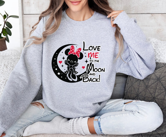 Minnie Mouse Love Me Red Bow Sweatshirt Design
